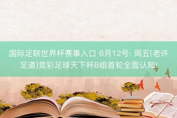 国际足联世界杯赛事入口 6月12号: 周五(老许足道)竞彩足球天下杯B组首轮全面认知!