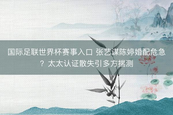 国际足联世界杯赛事入口 张艺谋陈婷婚配危急？太太认证散失引多方揣测