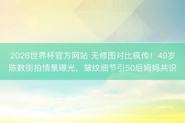 2026世界杯官方网站 无修图对比疯传！49岁陈数街拍情景曝光，皱纹细节引50后姆妈共识