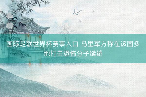 国际足联世界杯赛事入口 马里军方称在该国多地打击恐怖分子缱绻