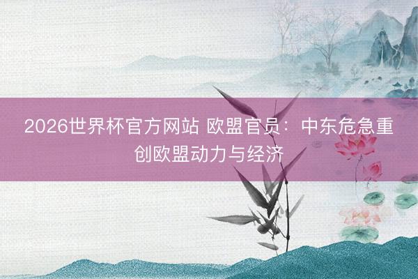 2026世界杯官方网站 欧盟官员：中东危急重创欧盟动力与经济